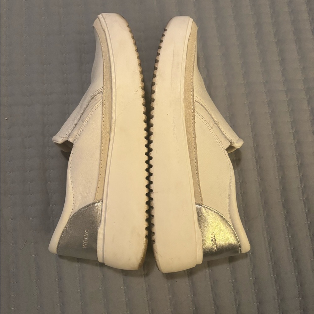 Vionic Kearny White Platform Slip-On Sneakers with Silver Heel EUC Womens 9 - Picture 6 of 9